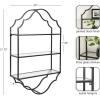 imageKate and Laurel Leanna Glam Scalloped ThreeTiered Wall Shelf 20 x 6 x 32 Black Decorative Floating Shelf Storage and Wall Organizer for Bathroom Over Toilet Storage or Display