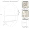 imageKate and Laurel Leanna Glam Scalloped ThreeTiered Wall Shelf 20 x 6 x 32 White Decorative Floating Shelf Storage and Wall Organizer for Bathroom Over Toilet Storage or Display