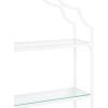 imageKate and Laurel Leanna Glam Scalloped ThreeTiered Wall Shelf 20 x 6 x 32 White Decorative Floating Shelf Storage and Wall Organizer for Bathroom Over Toilet Storage or Display