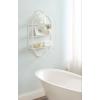 imageKate and Laurel Leanna Glam Scalloped ThreeTiered Wall Shelf 20 x 6 x 32 White Decorative Floating Shelf Storage and Wall Organizer for Bathroom Over Toilet Storage or Display