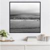 imageKate and Laurel Life Is A Beach Framed Canvas Wall Art by Stephanie Klatt 30 x 30 Sylvie Beaded Black Black ampamp White Beach Nature Landscapes Art for Wall Decor Living Room Bedroom