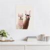 imageKate and Laurel Llamas On Vacation Framed Canvas Wall Art by July Art Prints 18 x 24 Sylvie White Whimsical Animals Art for Wall Decor Living Room Bedroom
