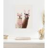 imageKate and Laurel Llamas On Vacation Framed Canvas Wall Art by July Art Prints 18 x 24 Sylvie White Whimsical Animals Art for Wall Decor Living Room Bedroom