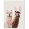 imageKate and Laurel Llamas On Vacation Framed Canvas Wall Art by July Art Prints 18 x 24 Sylvie White Whimsical Animals Art for Wall Decor Living Room Bedroom