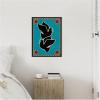 imageKate and Laurel Lush Duo 4 Birds Framed Canvas Wall Art by Shatha Al Dafai 18 x 24 Sylvie Black Whimsical Animals Nature Abstract Art for Wall Decor Living Room Bedroom