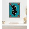 imageKate and Laurel Lush Duo 4 Birds Framed Canvas Wall Art by Shatha Al Dafai 18 x 24 Sylvie Black Whimsical Animals Nature Abstract Art for Wall Decor Living Room Bedroom