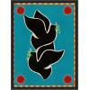 imageKate and Laurel Lush Duo 4 Birds Framed Canvas Wall Art by Shatha Al Dafai 18 x 24 Sylvie Black Whimsical Animals Nature Abstract Art for Wall Decor Living Room Bedroom