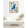 imageKate and Laurel MCM Bluebird Framed Canvas Wall Art by Carey Copeland 16 x 20 Sylvie Natural Mid Century Modern Abstract Animals Nature Art for Wall Decor Living Room Bedroom