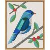 imageKate and Laurel MCM Bluebird Framed Canvas Wall Art by Carey Copeland 16 x 20 Sylvie Natural Mid Century Modern Abstract Animals Nature Art for Wall Decor Living Room Bedroom