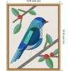 imageKate and Laurel MCM Bluebird Framed Canvas Wall Art by Carey Copeland 16 x 20 Sylvie Natural Mid Century Modern Abstract Animals Nature Art for Wall Decor Living Room Bedroom