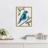 imageKate and Laurel MCM Bluebird Framed Canvas Wall Art by Carey Copeland 16 x 20 Sylvie Natural Mid Century Modern Abstract Animals Nature Art for Wall Decor Living Room Bedroom