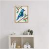 imageKate and Laurel MCM Bluebird Framed Canvas Wall Art by Carey Copeland 16 x 20 Sylvie Natural Mid Century Modern Abstract Animals Nature Art for Wall Decor Living Room Bedroom