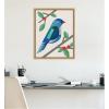 imageKate and Laurel MCM Bluebird Framed Canvas Wall Art by Carey Copeland 16 x 20 Sylvie Natural Mid Century Modern Abstract Animals Nature Art for Wall Decor Living Room Bedroom