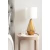 imageKate and Laurel Marcedes Modern Metal Bedside Table Lamp 8 x 8 x 20 Antique Brass Faceted Decorative Tabletop Desk Lamp with Linen Shade for Living Room DecorGold