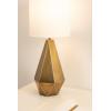 imageKate and Laurel Marcedes Modern Metal Bedside Table Lamp 8 x 8 x 20 Antique Brass Faceted Decorative Tabletop Desk Lamp with Linen Shade for Living Room DecorGold