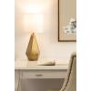 imageKate and Laurel Marcedes Modern Metal Bedside Table Lamp 8 x 8 x 20 Antique Brass Faceted Decorative Tabletop Desk Lamp with Linen Shade for Living Room DecorGold
