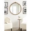 imageKate and Laurel Marchon Ornate Round Mirror 30 Inch Diameter Gold Decorative Traditional Glam Mirror