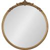 imageKate and Laurel Marchon Ornate Round Mirror 30 Inch Diameter Gold Decorative Traditional Glam Mirror