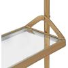 imageKate and Laurel Marit Modern Industrial Wall Shelf with Metal Pipe Supports and Glass Shelves GoldGold