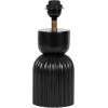 imageKate and Laurel Marley Modern Mango Wood and Metal Bedside Table Lamp 8 x 8 x 17 Antique Brass and Black Decorative Sculpted Hourglass Tabletop Desk Lamp with Linen Shade for Living Room DecorBlack