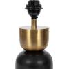 imageKate and Laurel Marley Modern Mango Wood and Metal Bedside Table Lamp 8 x 8 x 17 Antique Brass and Black Decorative Sculpted Hourglass Tabletop Desk Lamp with Linen Shade for Living Room DecorGoldBlack