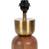 imageKate and Laurel Marley Modern Mango Wood and Metal Bedside Table Lamp 8 x 8 x 17 Antique Brass and Black Decorative Sculpted Hourglass Tabletop Desk Lamp with Linen Shade for Living Room DecorWalnut BrownGold