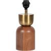 imageKate and Laurel Marley Modern Mango Wood and Metal Bedside Table Lamp 8 x 8 x 17 Antique Brass and Black Decorative Sculpted Hourglass Tabletop Desk Lamp with Linen Shade for Living Room DecorWalnut BrownGold
