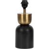 imageKate and Laurel Marley Modern Mango Wood and Metal Bedside Table Lamp 8 x 8 x 17 Antique Brass and Black Decorative Sculpted Hourglass Tabletop Desk Lamp with Linen Shade for Living Room DecorGoldBlack
