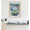 imageKate and Laurel Mary Ann Welch Boats Framed Canvas Wall Art by Patricia Shaw 18 x 24 Sylvie Natural Coastal Beach Art for Wall Decor Living Room Bedroom