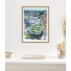 imageKate and Laurel Mary Ann Welch Boats Framed Canvas Wall Art by Patricia Shaw 18 x 24 Sylvie Natural Coastal Beach Art for Wall Decor Living Room Bedroom