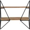 imageKate and Laurel Melita Decorative Modern Farmhouse TwoTier Floating Wall Shelf with Metal Frame and Solid Wood BlackRustic BrownRustic BrownBlack