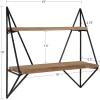 imageKate and Laurel Melita Decorative Modern Farmhouse TwoTier Floating Wall Shelf with Metal Frame and Solid Wood BlackRustic BrownRustic BrownBlack