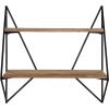 imageKate and Laurel Melita Decorative Modern Farmhouse TwoTier Floating Wall Shelf with Metal Frame and Solid Wood BlackRustic BrownRustic BrownBlack