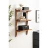 imageKate and Laurel Meridien Modern ThreeTier Wooden Shelves 18 x 9 x 32 Rustic Brown Stunning Tiered Wall Shelf for Storage and Display as Cute Nursery Shelving or Bedroom Storage