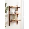 imageKate and Laurel Meridien Modern ThreeTier Wooden Shelves 18 x 9 x 32 Walnut Brown Stunning Tiered Wall Shelf for Storage and Display as Cute Nursery Shelving or OverThe Toilet Storage