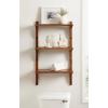 imageKate and Laurel Meridien Modern ThreeTier Wooden Shelves 18 x 9 x 32 Walnut Brown Stunning Tiered Wall Shelf for Storage and Display as Cute Nursery Shelving or OverThe Toilet Storage