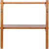 imageKate and Laurel Meridien Modern TwoTier Wooden Shelves 24 x 8 x 24 Walnut Brown Stunning Tiered Wall Shelf for Storage and Display as Cute Nursery Shelving or Bedroom Storage