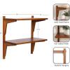 imageKate and Laurel Meridien Modern TwoTier Wooden Shelves 24 x 8 x 24 Walnut Brown Stunning Tiered Wall Shelf for Storage and Display as Cute Nursery Shelving or Bedroom Storage