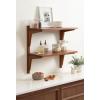 imageKate and Laurel Meridien Modern TwoTier Wooden Shelves 24 x 8 x 24 Walnut Brown Stunning Tiered Wall Shelf for Storage and Display as Cute Nursery Shelving or Bedroom Storage