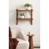 imageKate and Laurel Meridien Modern TwoTier Wooden Shelves 24 x 8 x 24 Walnut Brown Stunning Tiered Wall Shelf for Storage and Display as Cute Nursery Shelving or Bedroom Storage