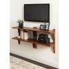 imageKate and Laurel Meridien Modern TwoTier Wooden Shelves 24 x 8 x 24 Walnut Brown Stunning Tiered Wall Shelf for Storage and Display as Cute Nursery Shelving or Bedroom Storage