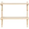 imageKate and Laurel Meridien Modern Wood Shelves 24 x 8 x 24 Natural Poplar Transitional Two Tier Wall Shelf for Storage and DisplayNatural