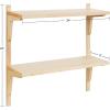 imageKate and Laurel Meridien Modern Wood Shelves 24 x 8 x 24 Natural Poplar Transitional Two Tier Wall Shelf for Storage and DisplayNatural