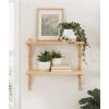 imageKate and Laurel Meridien Modern Wood Shelves 24 x 8 x 24 Natural Poplar Transitional Two Tier Wall Shelf for Storage and DisplayNatural