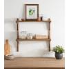 imageKate and Laurel Meridien Modern Wood Shelves 24 x 8 x 24 Natural Poplar Transitional Two Tier Wall Shelf for Storage and DisplayRustic Brown