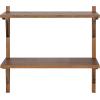 imageKate and Laurel Meridien Modern Wood Shelves 24 x 8 x 24 Natural Poplar Transitional Two Tier Wall Shelf for Storage and DisplayRustic Brown