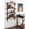 imageKate and Laurel Meridien Modern Wood Shelves 24 x 8 x 24 Natural Poplar Transitional Two Tier Wall Shelf for Storage and DisplayWalnut Brown