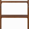 imageKate and Laurel Meridien Modern Wood Shelves 24 x 8 x 24 Natural Poplar Transitional Two Tier Wall Shelf for Storage and DisplayWalnut Brown