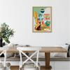 imageKate and Laurel Mid Century Modern Dog Beach Home Framed Canvas Wall Art by Rachel Lee 18 x 24 Sylvie Black Mid Century Modern Abstract Beach Animals Art for Wall Decor Living Room BedroomNatural