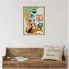 imageKate and Laurel Mid Century Modern Dog Beach Home Framed Canvas Wall Art by Rachel Lee 18 x 24 Sylvie Black Mid Century Modern Abstract Beach Animals Art for Wall Decor Living Room BedroomNatural